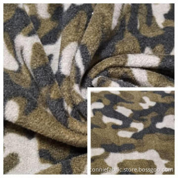 Polar Fleece Leopard Printed One Side Fabric